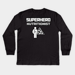 Superhero Nutritionist Food Pyramid Kids Long Sleeve T-Shirt